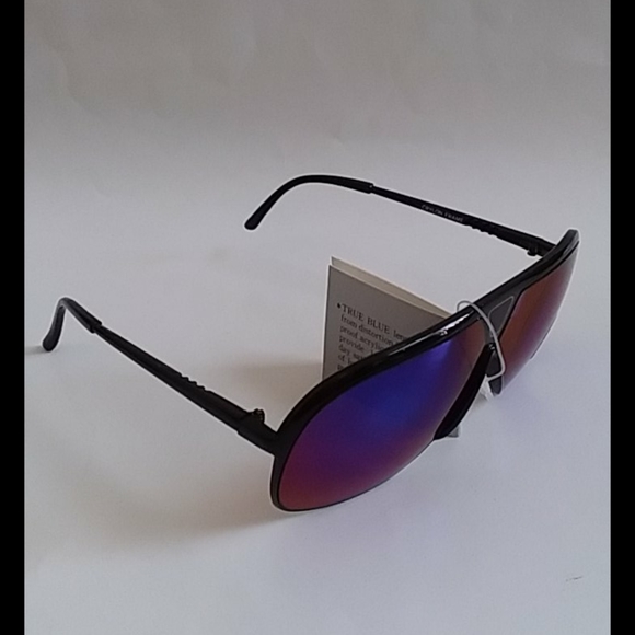 NWT TruVintage 90's Sports Aviator TruBluBlocker iridium blue mirror sunglasses - Picture 3 of 5